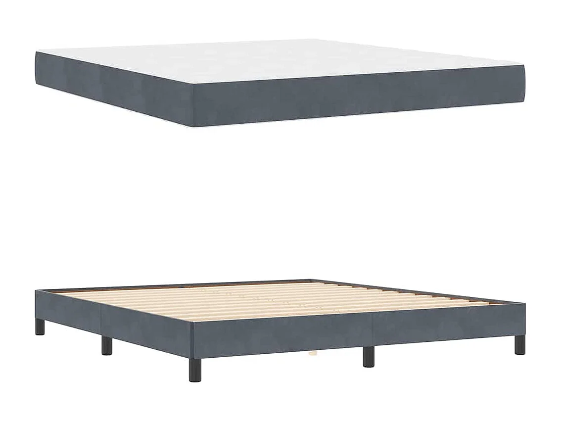Boxspringbett mit Matratze Dunkelgrau 180 x 200 cm Samt