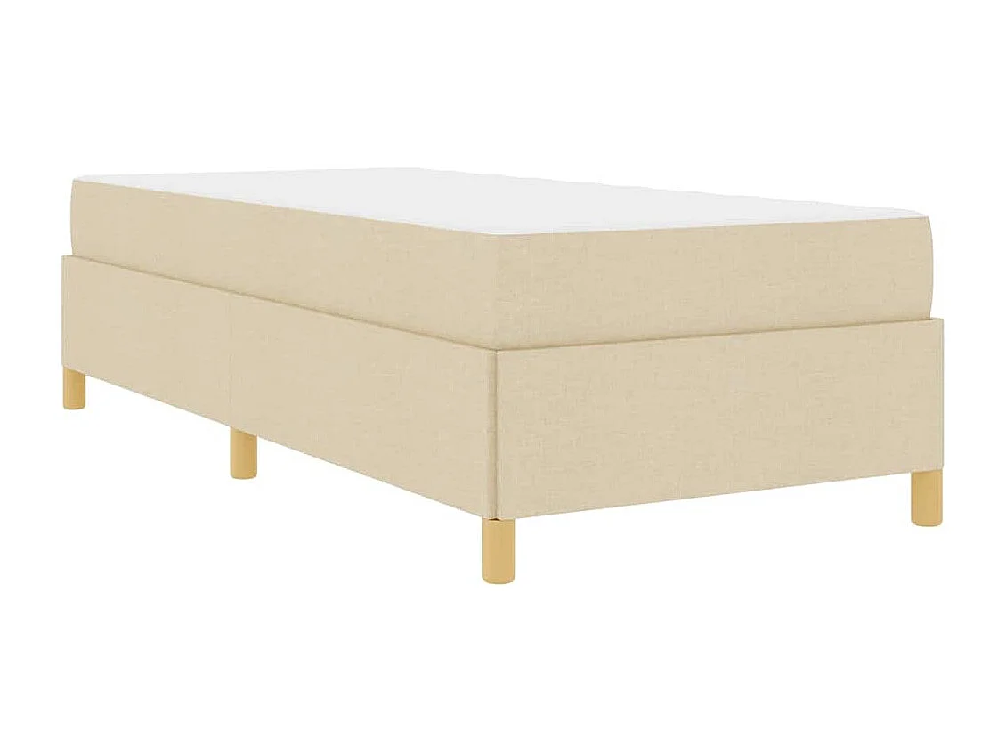 Cama box spring con colchón Tejido blanco y crema 90 x 190 cm