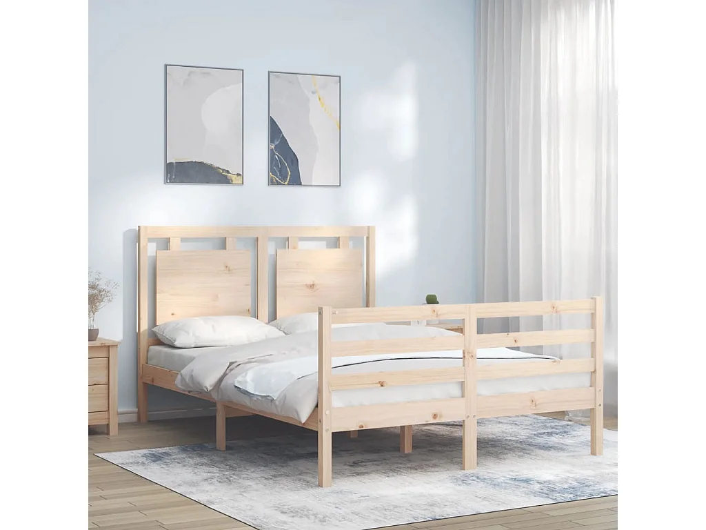 Cadre de lit sans matelas 140x200 cm bois massif