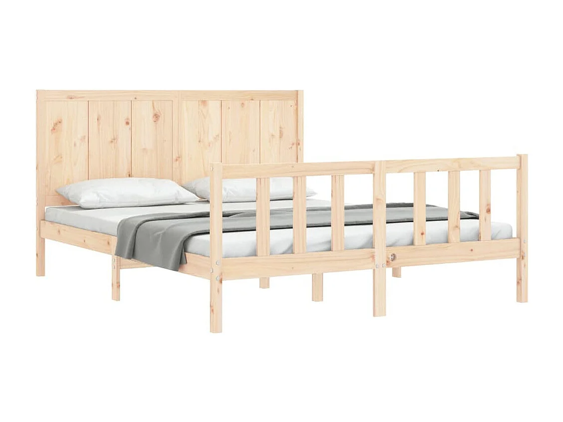 Cadre de lit sans matelas bois de pin massif