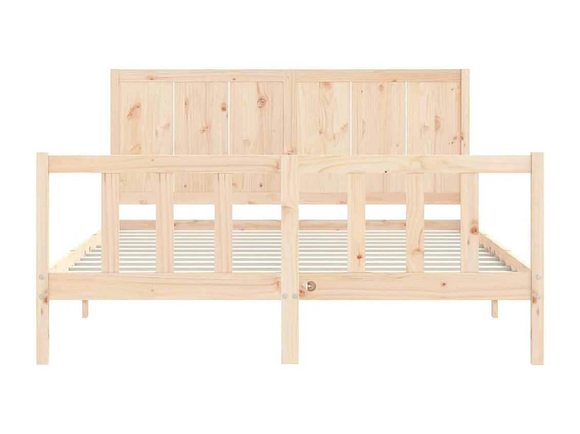 Cadre de lit sans matelas bois de pin massif