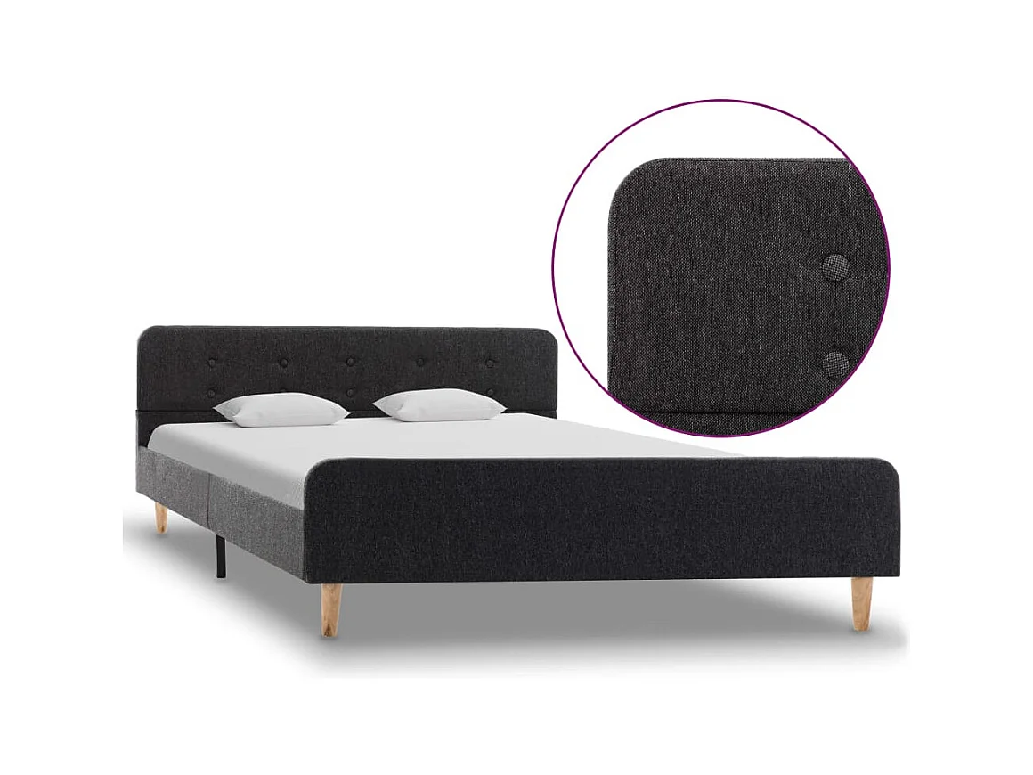 Donkergrijs jute bedframe 160 x 200 cm