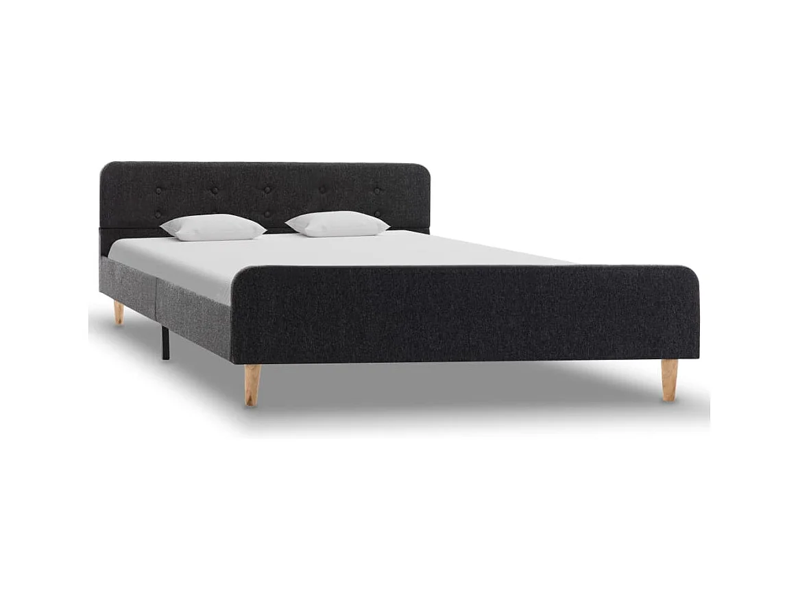 Donkergrijs jute bedframe 160 x 200 cm