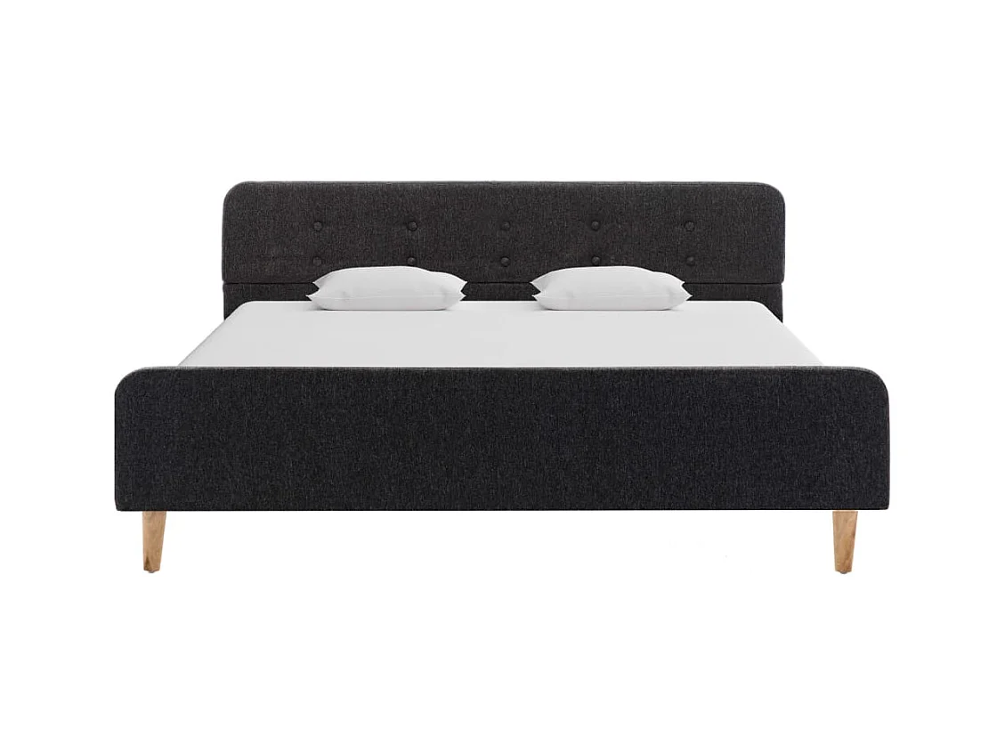 Donkergrijs jute bedframe 160 x 200 cm