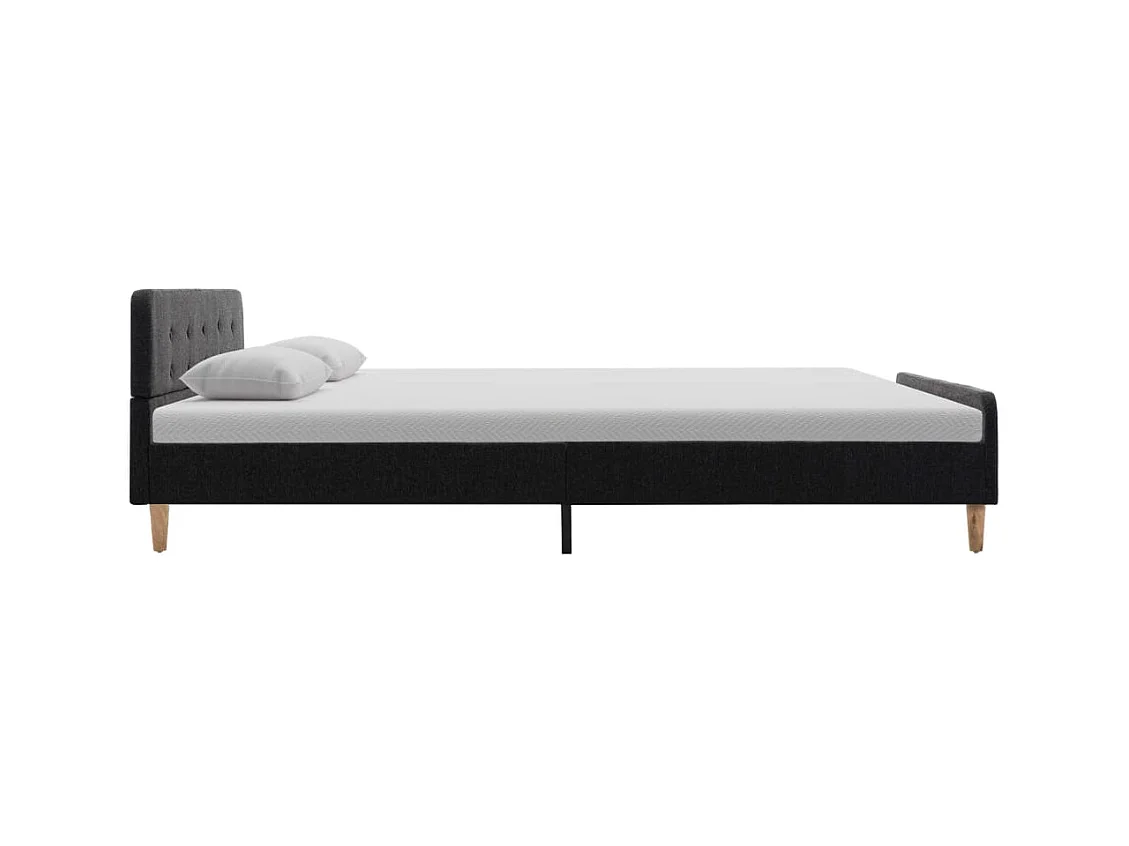 Donkergrijs jute bedframe 160 x 200 cm