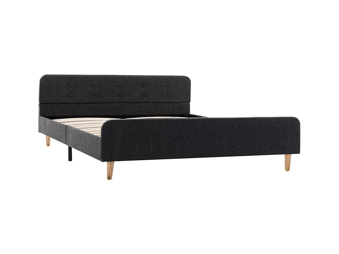 Donkergrijs jute bedframe 160 x 200 cm