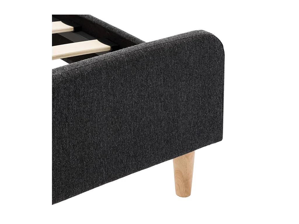 Donkergrijs jute bedframe 160 x 200 cm