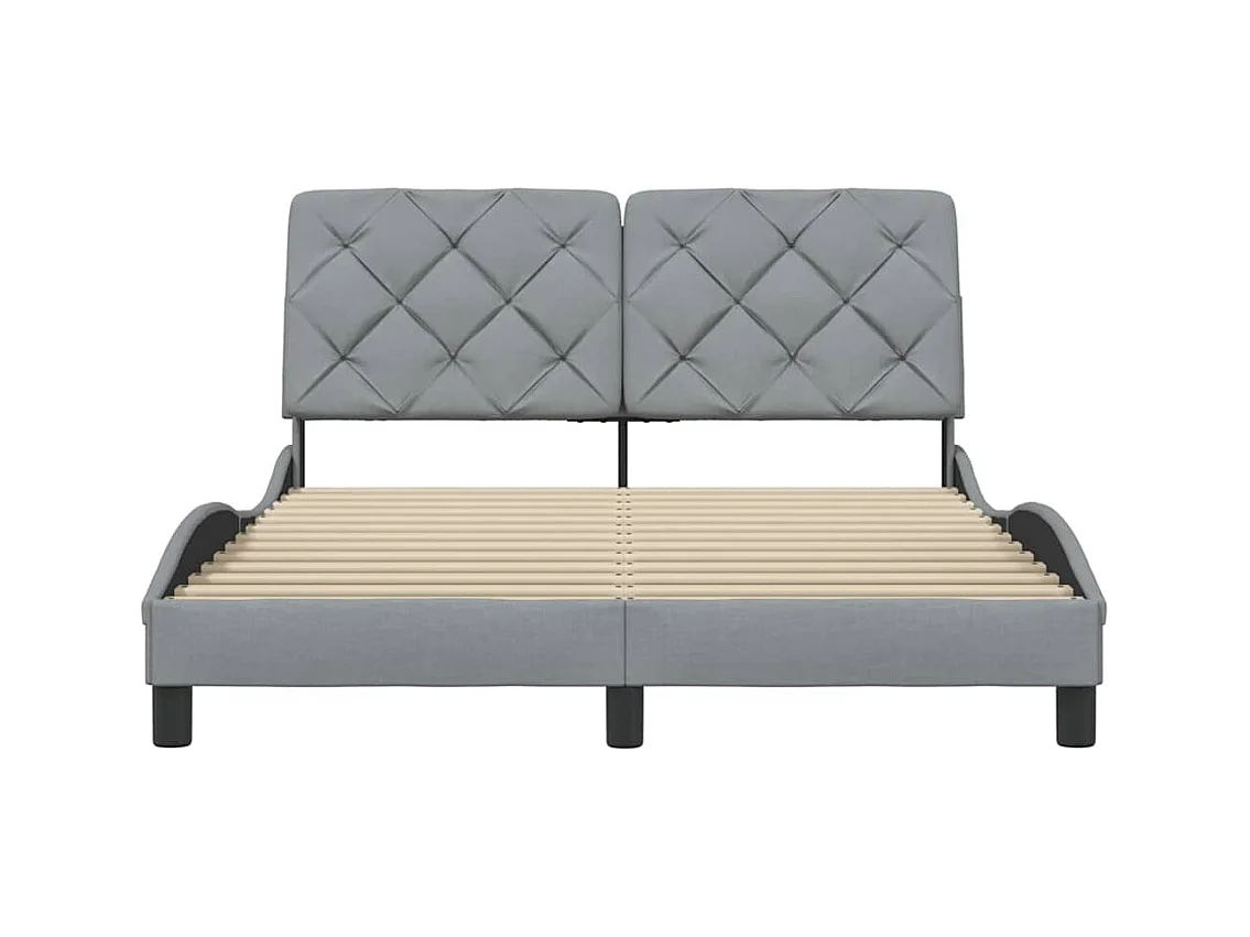 Bedframe zonder matras lichtgrijs 120x200 cm stof