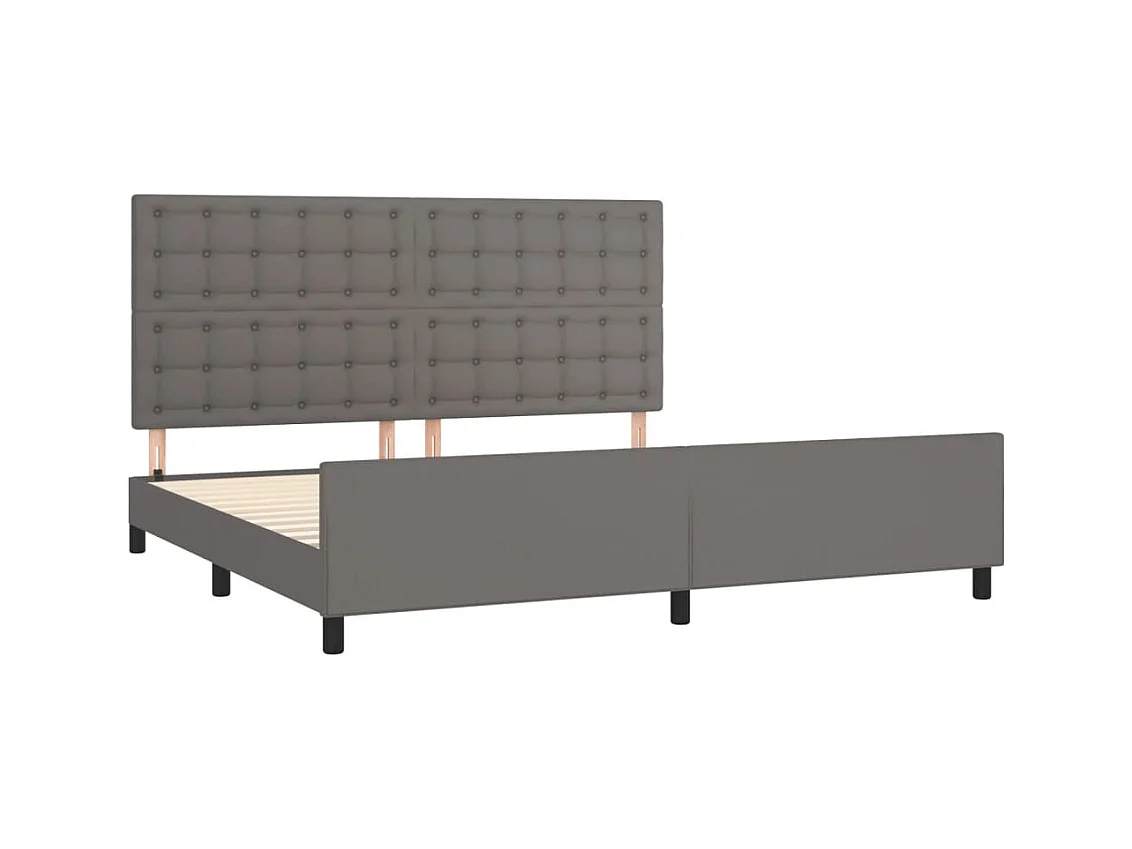 Bedframe zonder matras grijs 200x200 cm kunstleer
