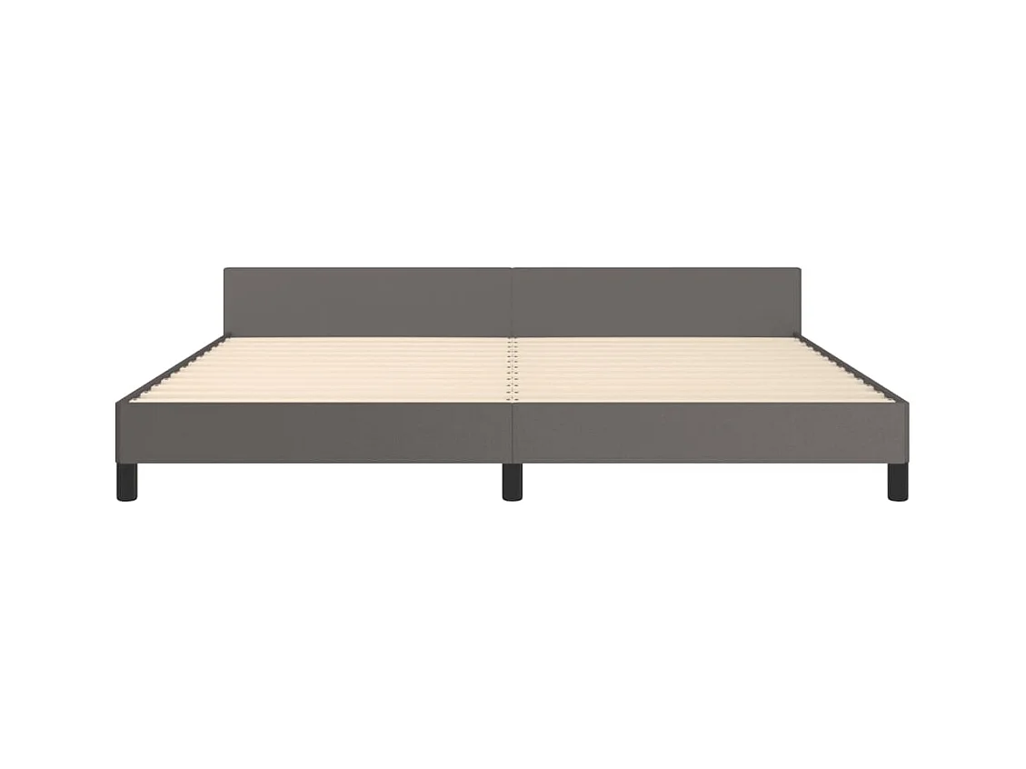 Bedframe zonder matras grijs 200x200 cm kunstleer