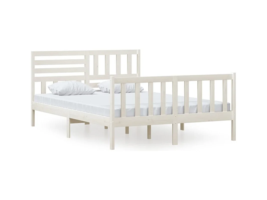 Bedframe zonder matras wit massief hout 140x200 cm