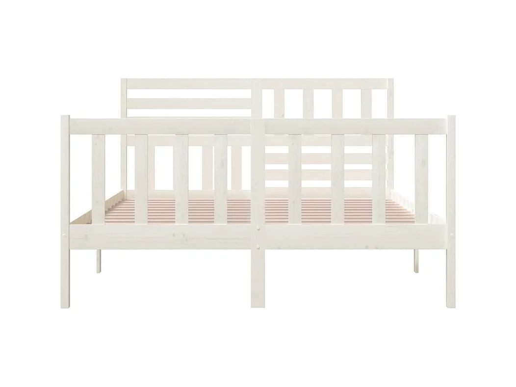 Bedframe zonder matras wit massief hout 140x200 cm