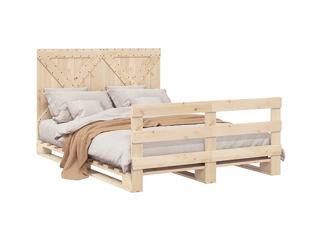 Estructura de cama sin colchón con cabecero 160x200 cm