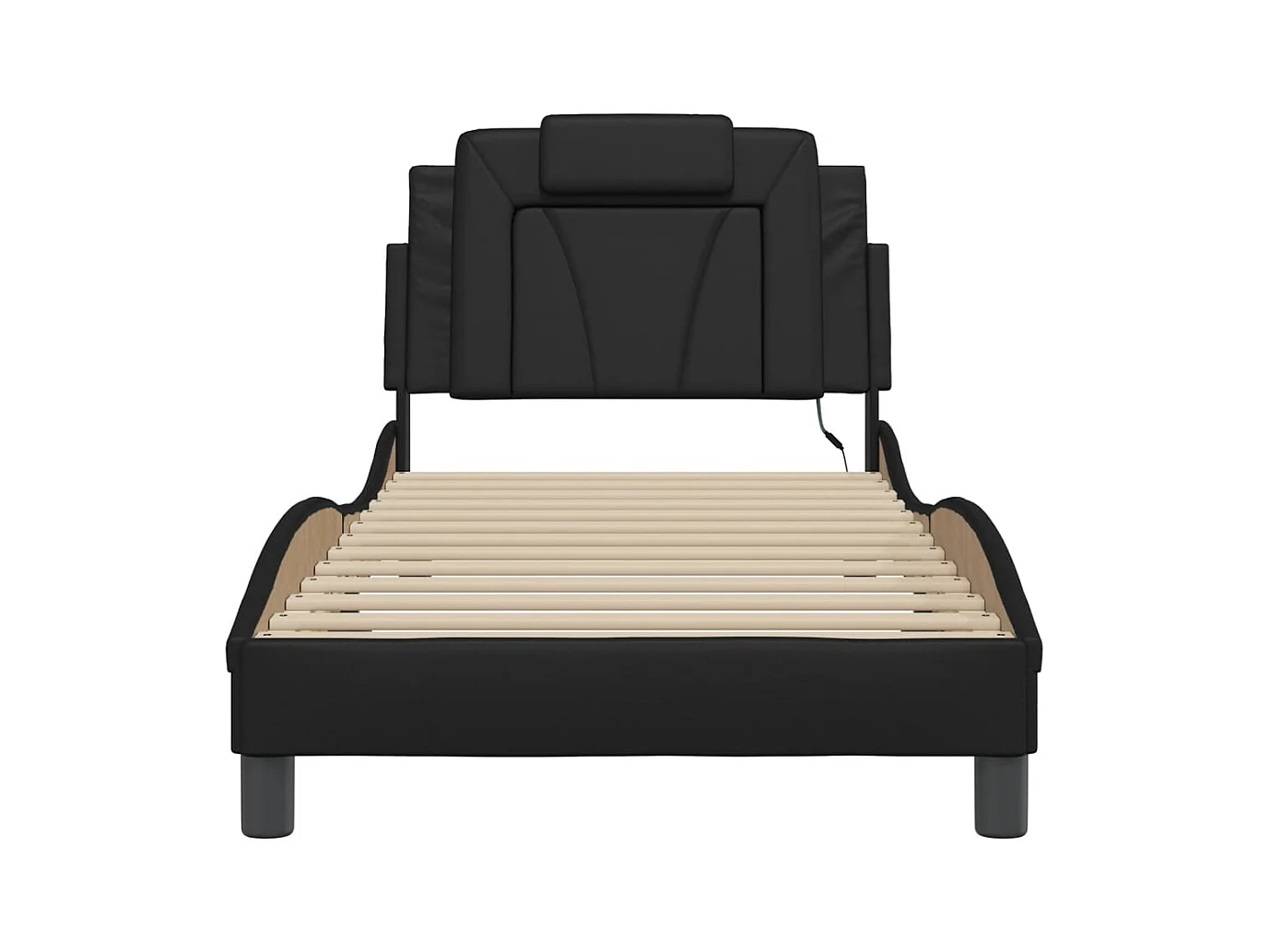 Cadre de lit avec LED sans matelas noir 90x200 cm