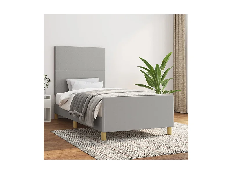 Struttura letto senza materasso tessuto grigio chiaro 80x200 cm