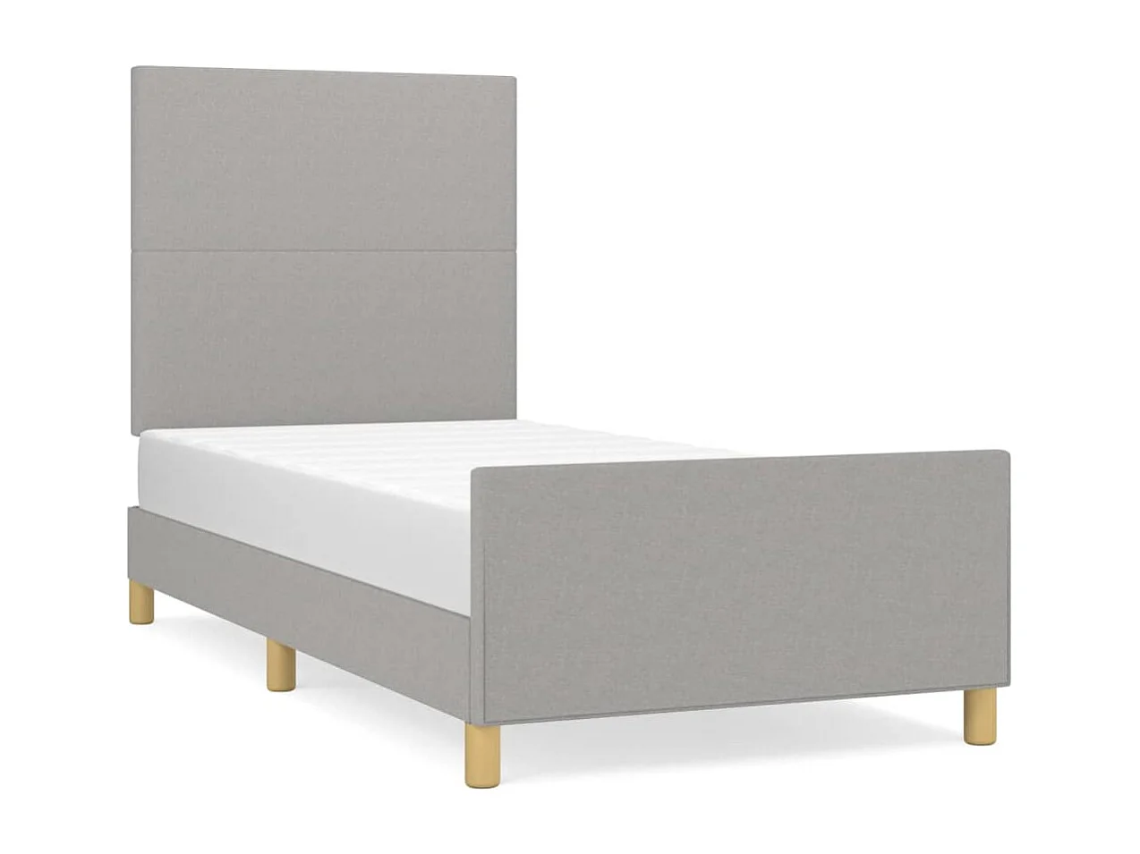Struttura letto senza materasso tessuto grigio chiaro 80x200 cm