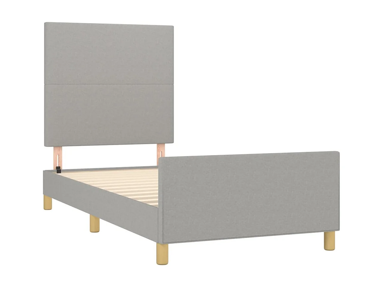 Struttura letto senza materasso tessuto grigio chiaro 80x200 cm