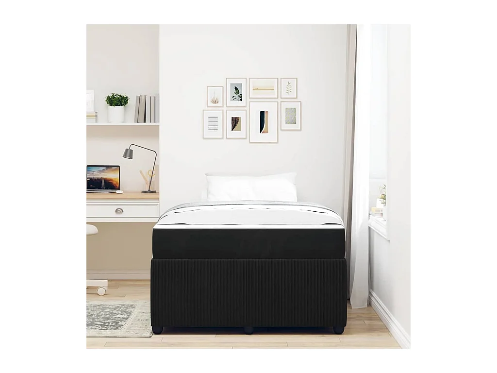 Bedframe met matras Zwart 120 x 190 cm Fluweel