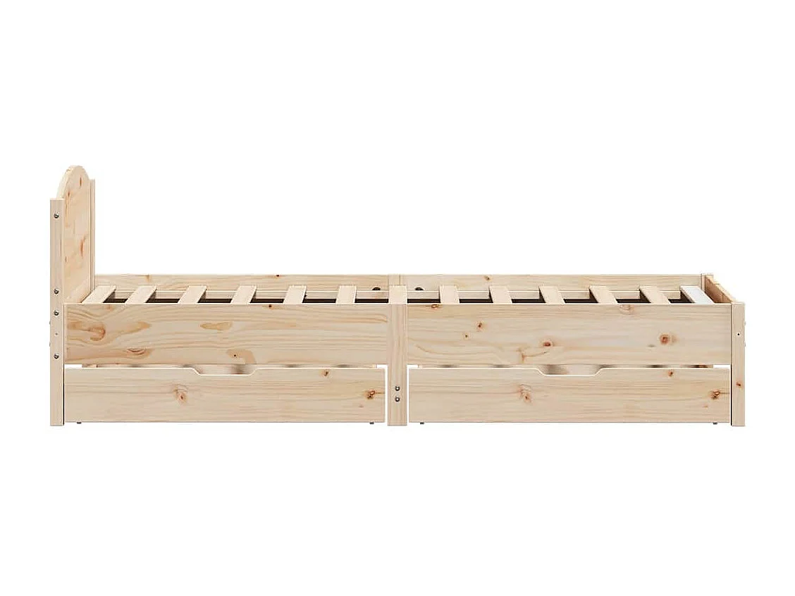 Struttura letto senza materasso 100x200 cm in legno massello di pino