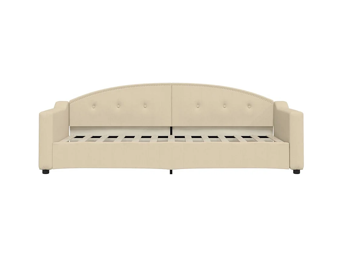 Tagesbett mit cremefarbener Matratze 80x200 cm Stoff