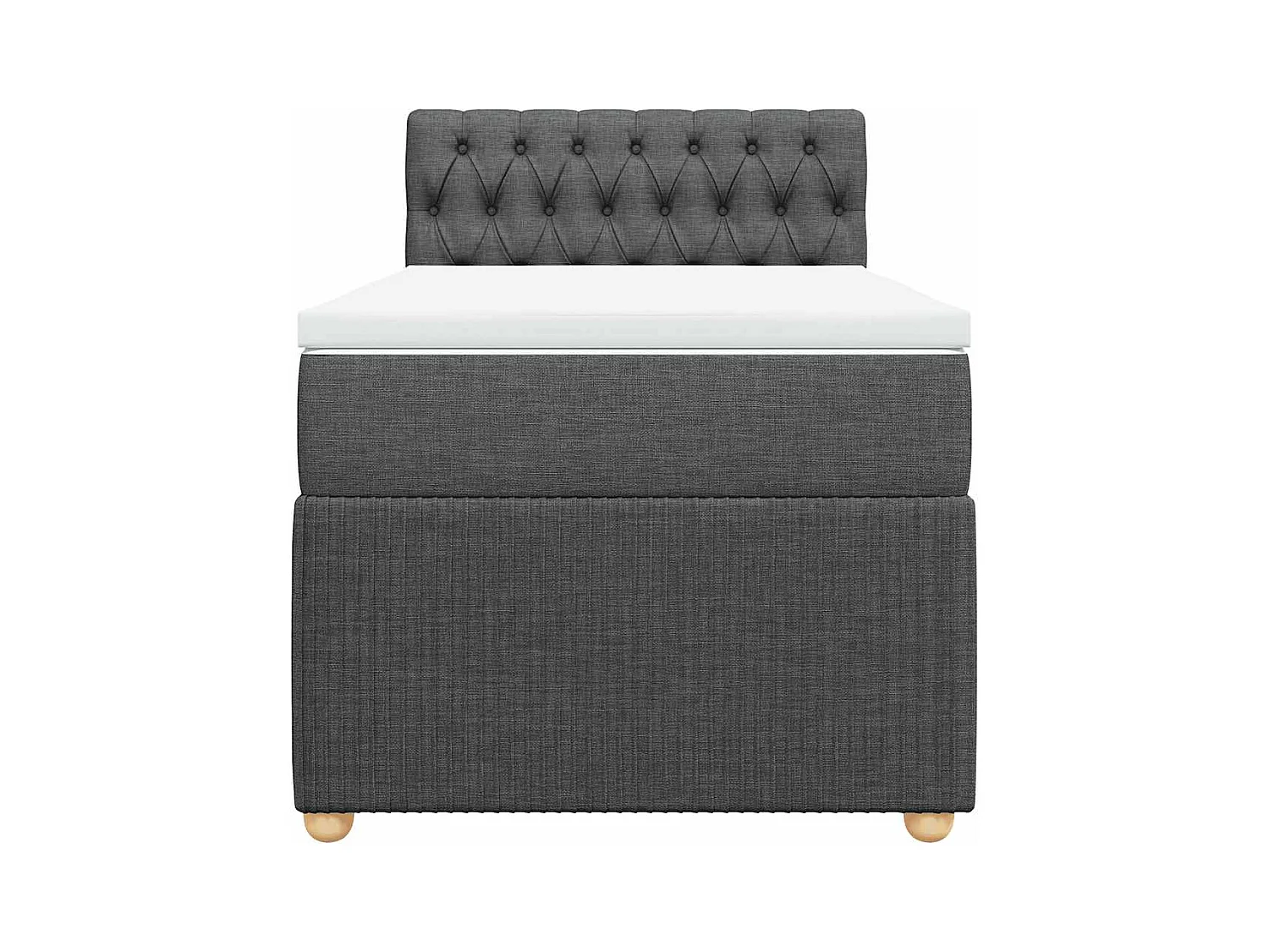 Rete a doghe e materasso Tessuto grigio scuro 90x190 cm