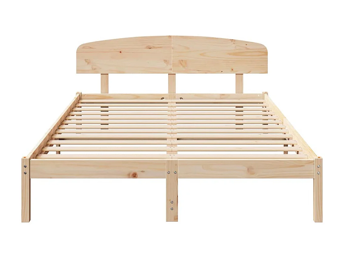 Struttura letto marrone 160 x 200 cm in legno massello di pino