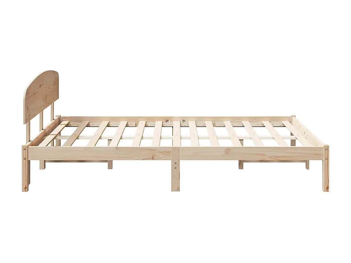 Struttura letto marrone 160 x 200 cm in legno massello di pino