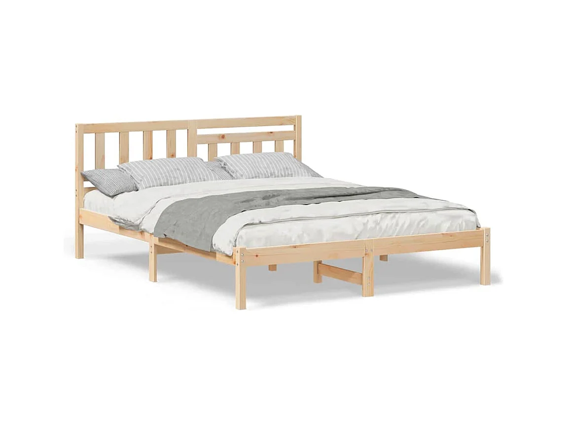 Cadre de lit Marron 160 x 200 cm Bois massif en pin