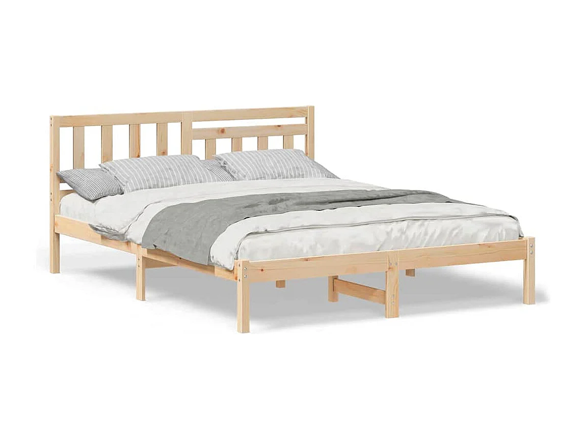 Cadre de lit Marron 160 x 200 cm Bois massif en pin