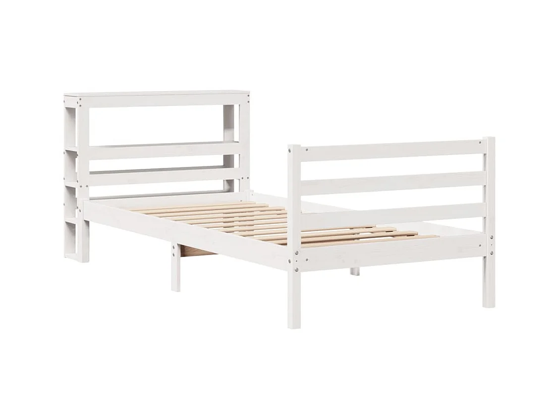 Estructura de cama sin colchón blanca 90x200 cm madera maciza de pino
