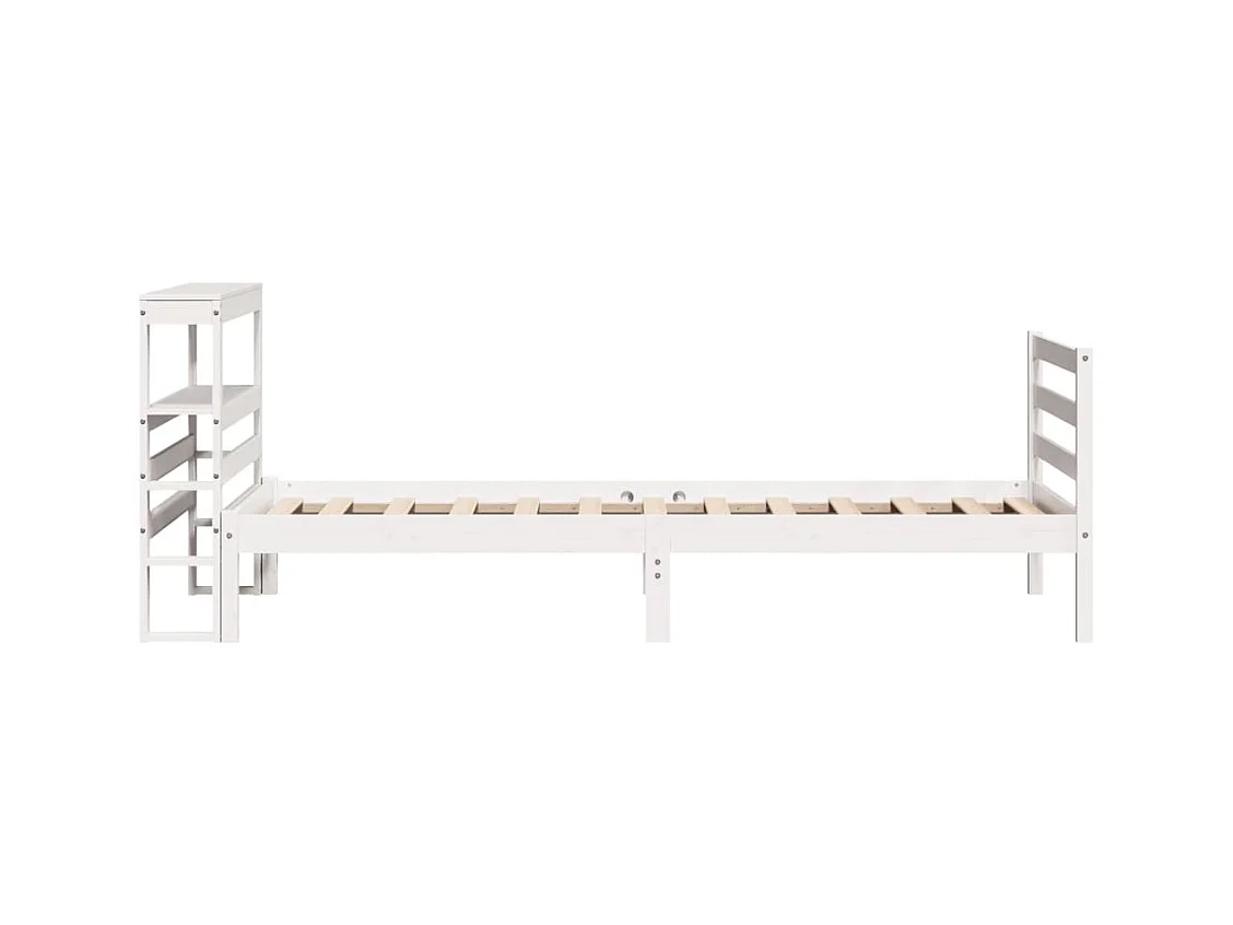 Estructura de cama sin colchón blanca 90x200 cm madera maciza de pino