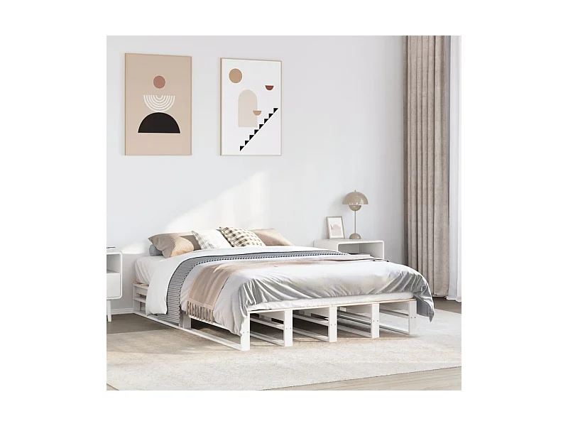 Bedframe zonder matras wit 120x190 cm massief grenenhout