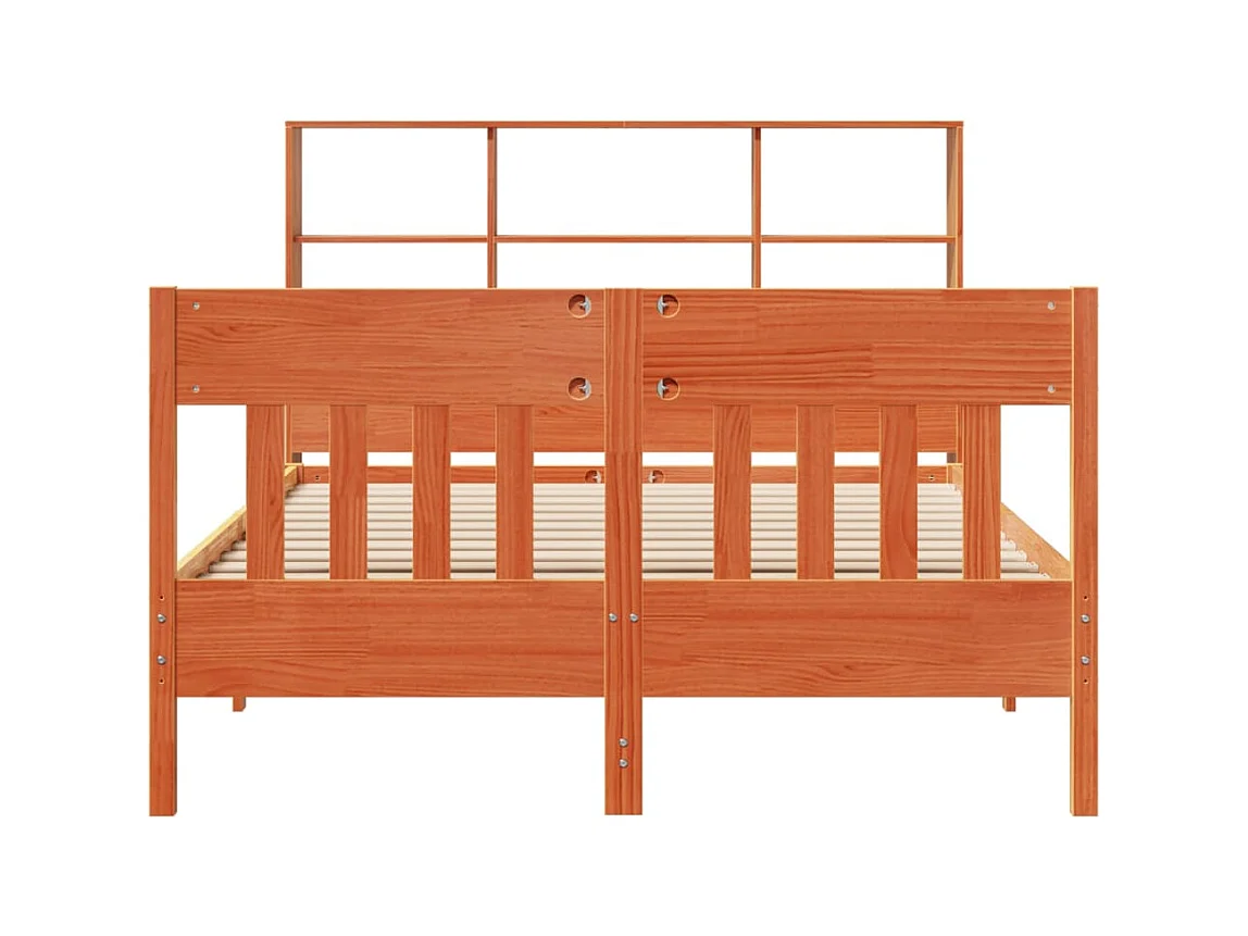 Bedframe zonder matras bruin gewaxt 140x190cm massief grenenhout