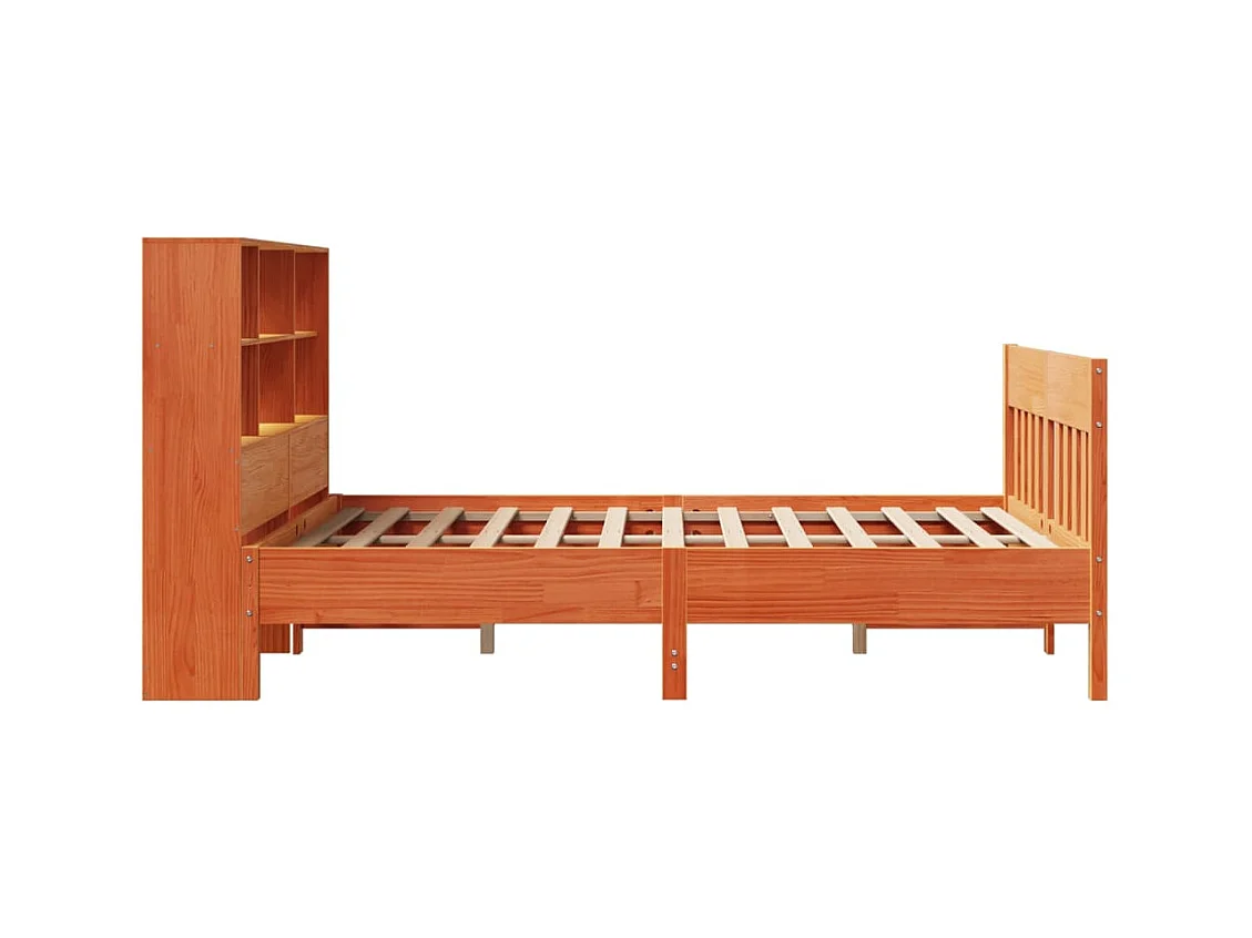 Bedframe zonder matras bruin gewaxt 140x190cm massief grenenhout