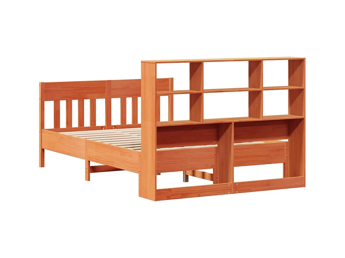 Bedframe zonder matras bruin gewaxt 140x190cm massief grenenhout