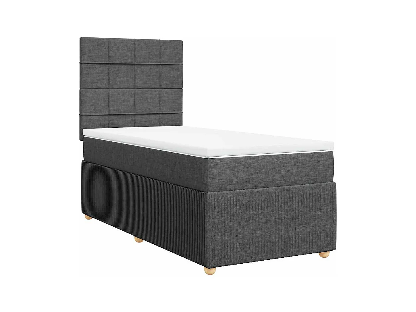 Sommier à lattes de lit avec matelas Gris foncé 80x200 cm Tissu