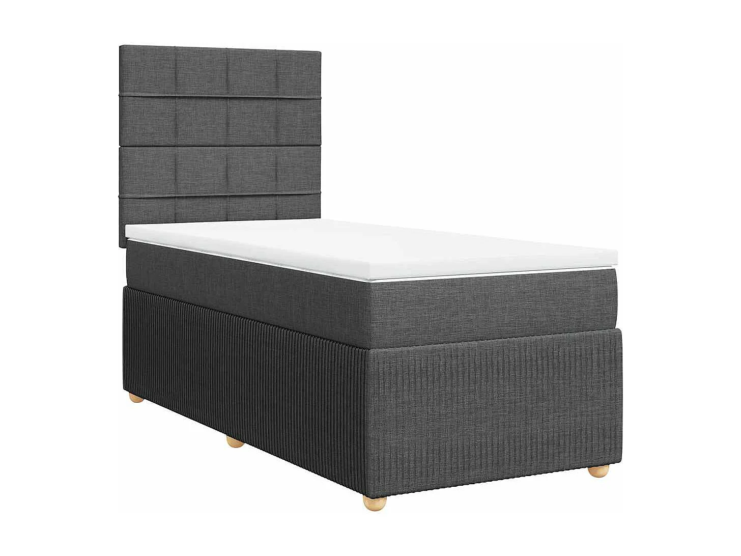Sommier à lattes de lit avec matelas Gris foncé 80x200 cm Tissu