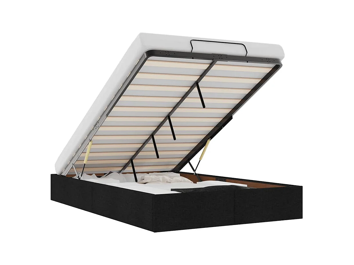 Ottomaanse bedframe zonder matras zwart 120x200 cm stof