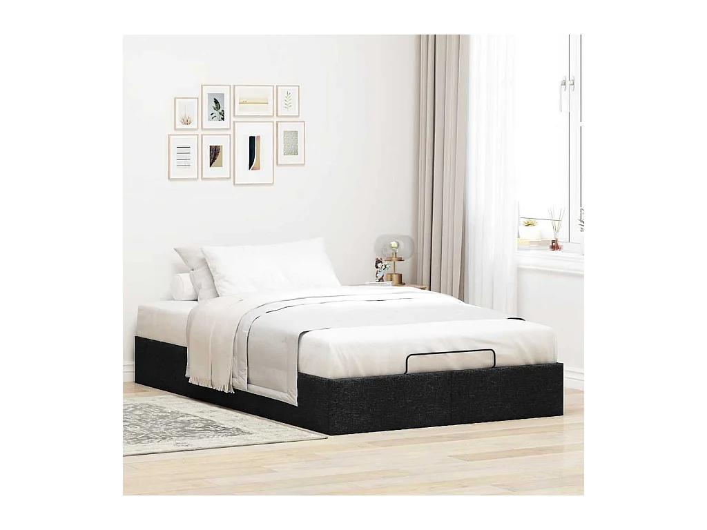 Ottomaanse bedframe zonder matras zwart 120x200 cm stof
