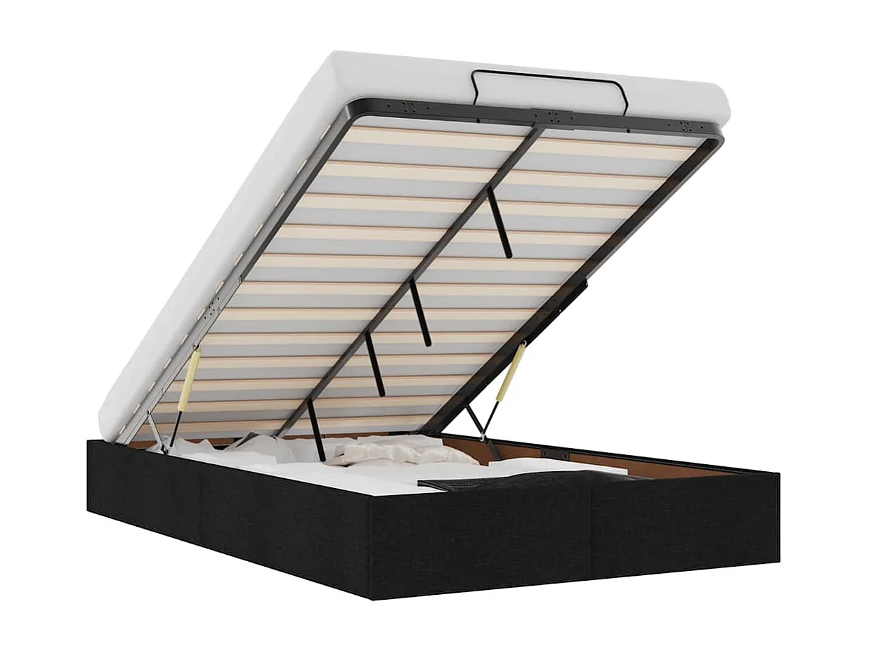 Ottomaanse bedframe zonder matras zwart 120x200 cm stof