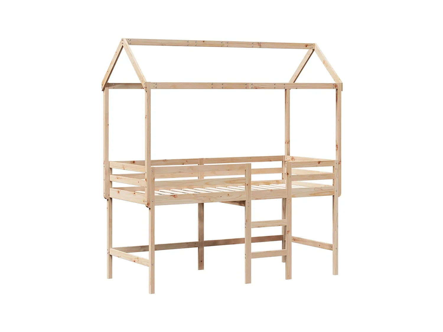 Stapelbed met ladder en dak zonder matras 90x200 cm