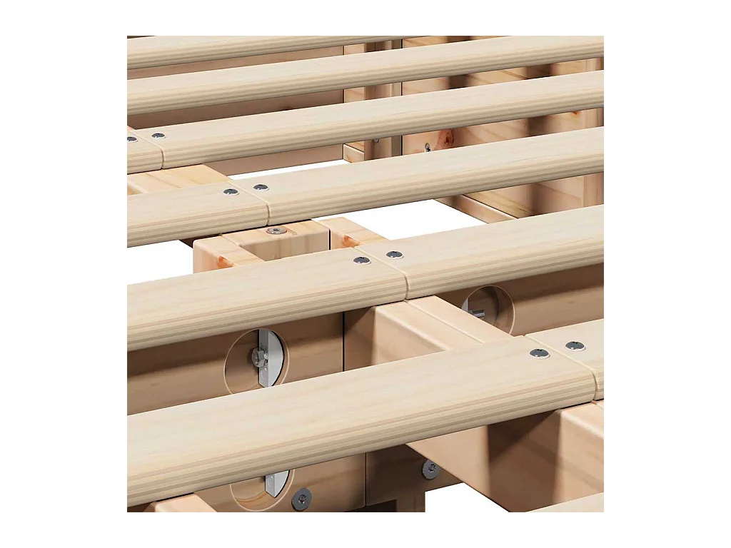 Cadre de lit avec stockage Pin massif 150 x 200 cm Pin massif