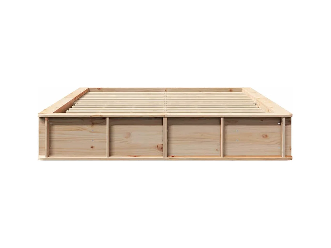 Cadre de lit avec stockage Pin massif 150 x 200 cm Pin massif