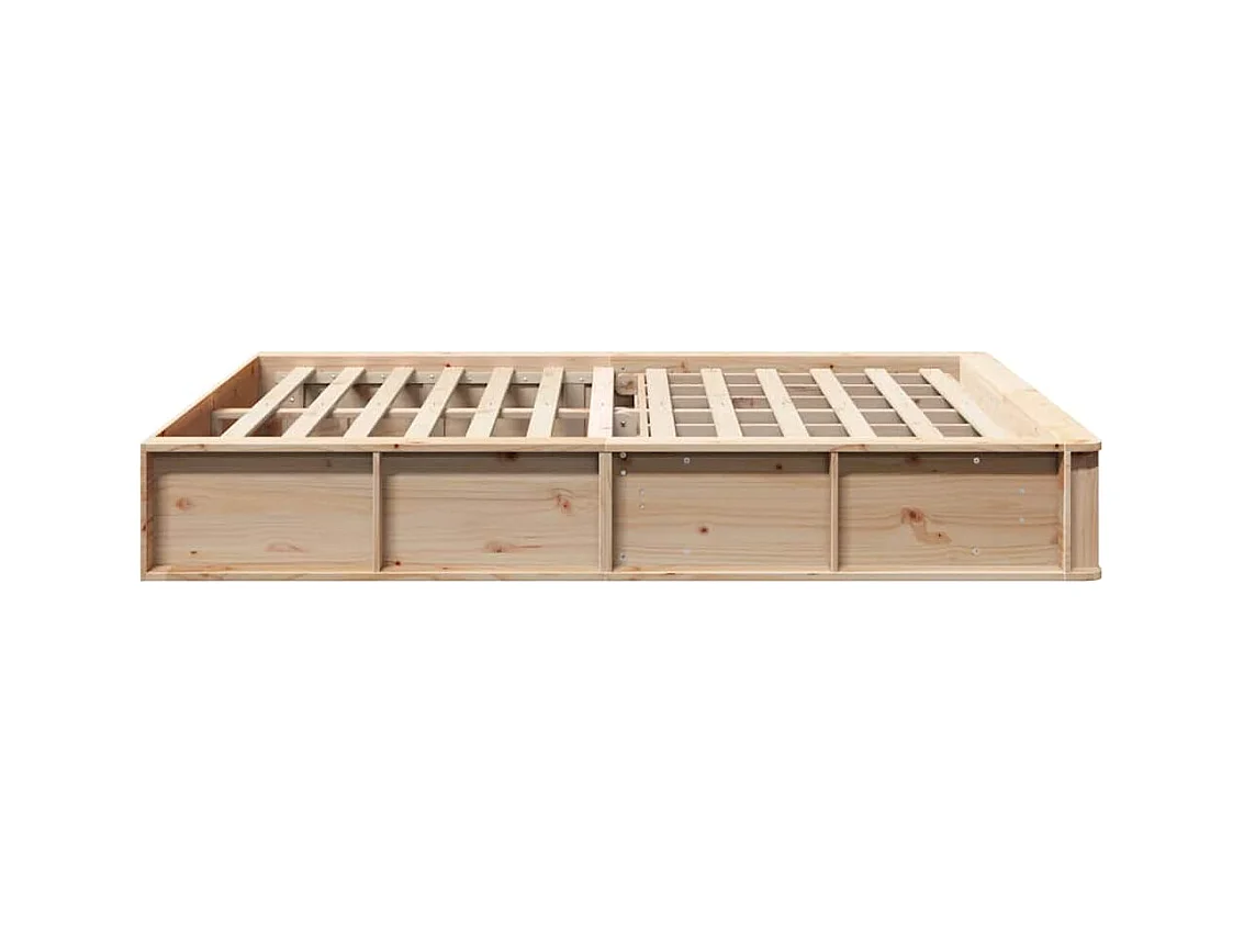 Cadre de lit avec stockage Pin massif 150 x 200 cm Pin massif