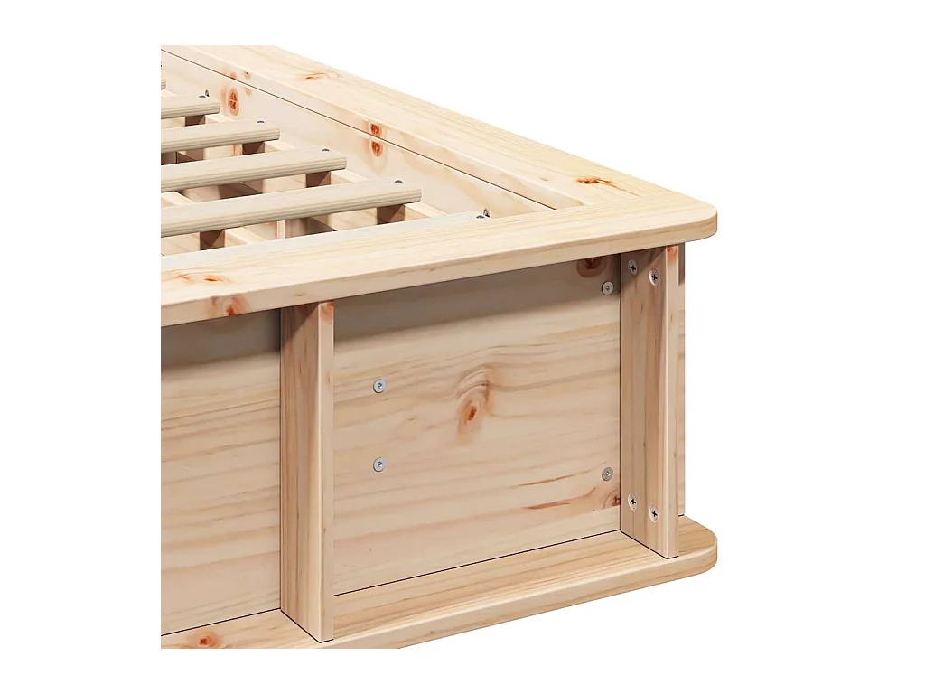 Cadre de lit avec stockage Pin massif 150 x 200 cm Pin massif