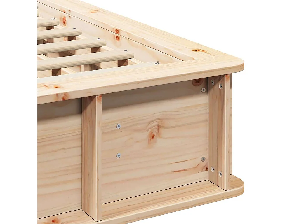 Estructura de cama con almacenaje Pino macizo 150 x 200 cm Pino macizo