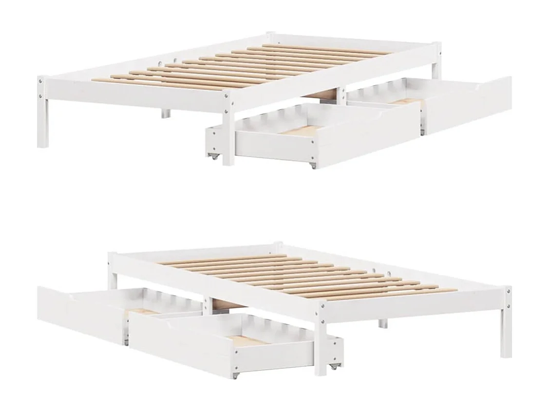 Bedframe zonder matras wit 100x200 cm massief grenenhout