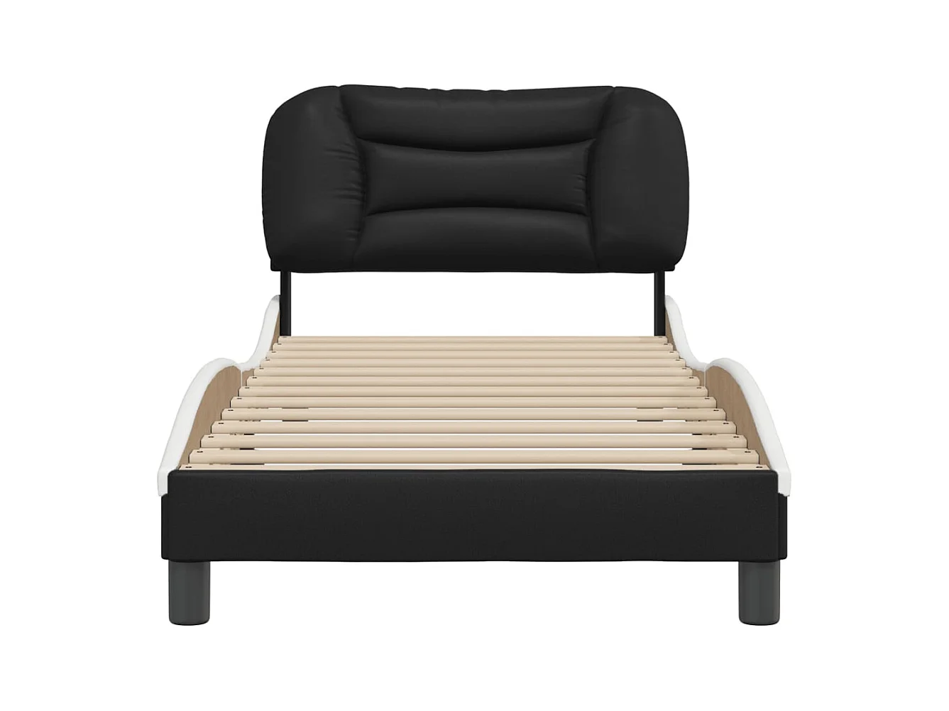 Struttura letto senza materasso nero e bianco 90x190 cm in similpelle