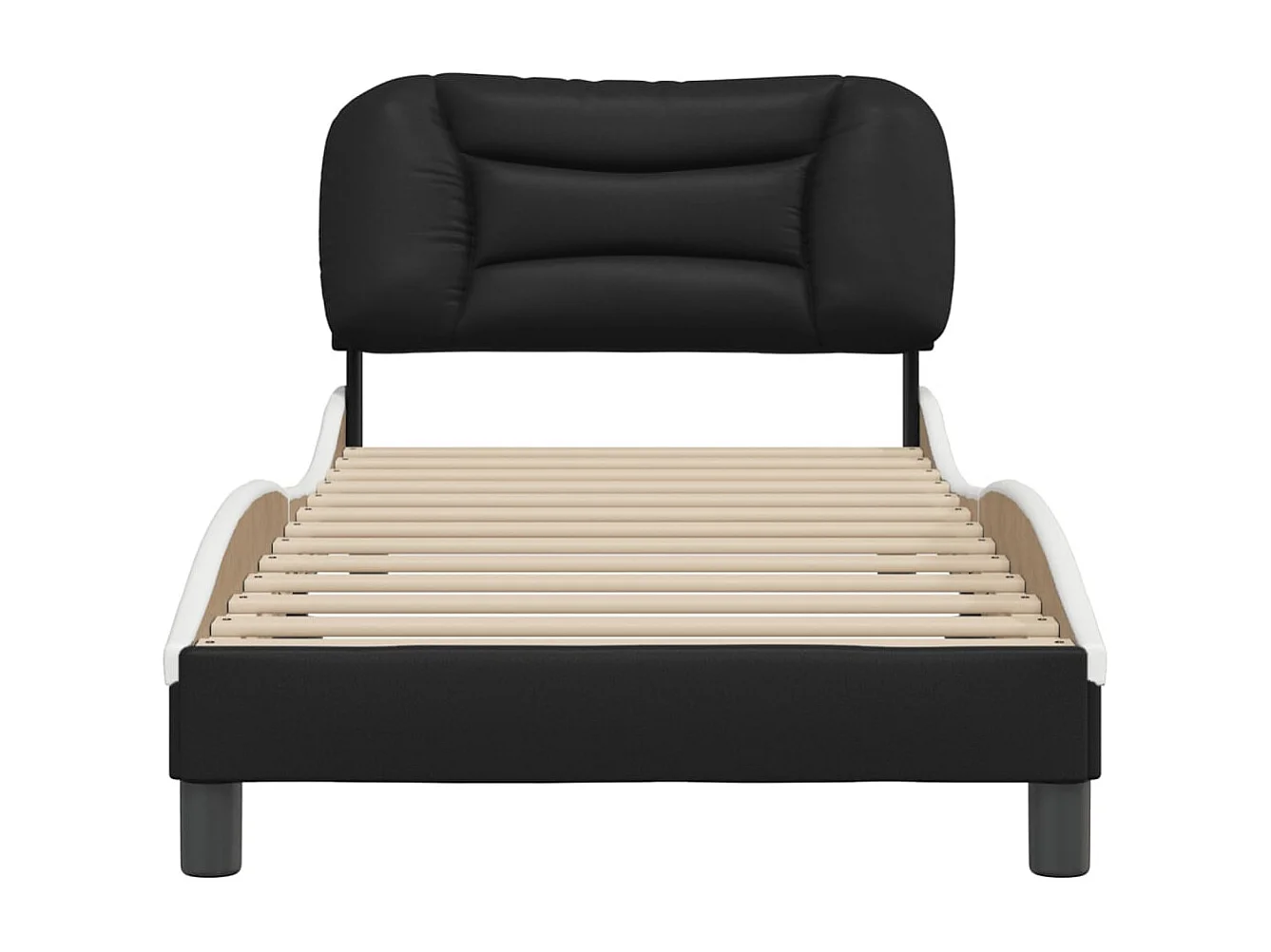 Struttura letto senza materasso nero e bianco 90x190 cm in similpelle