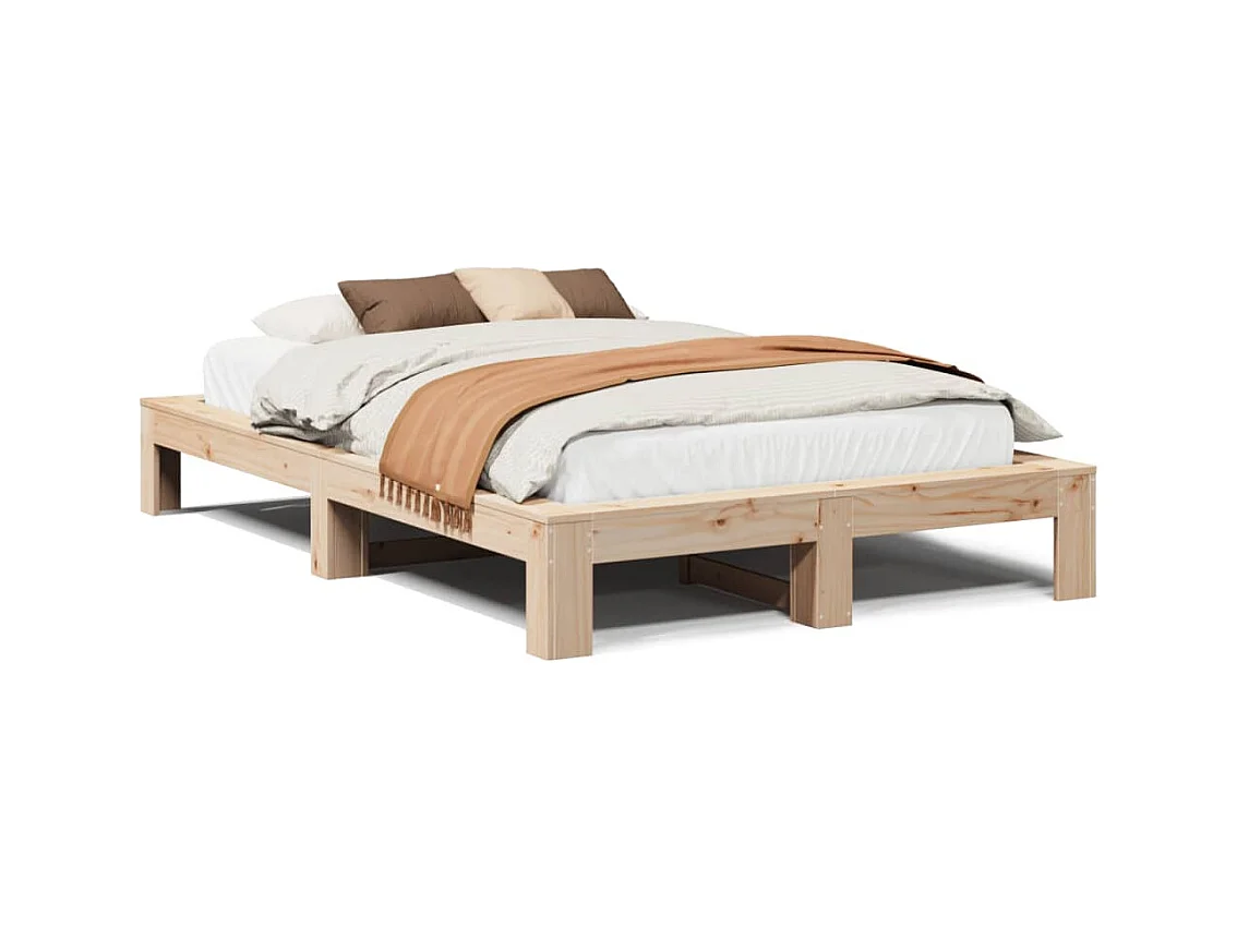 Struttura letto senza materasso 135x190 cm in legno massello di pino